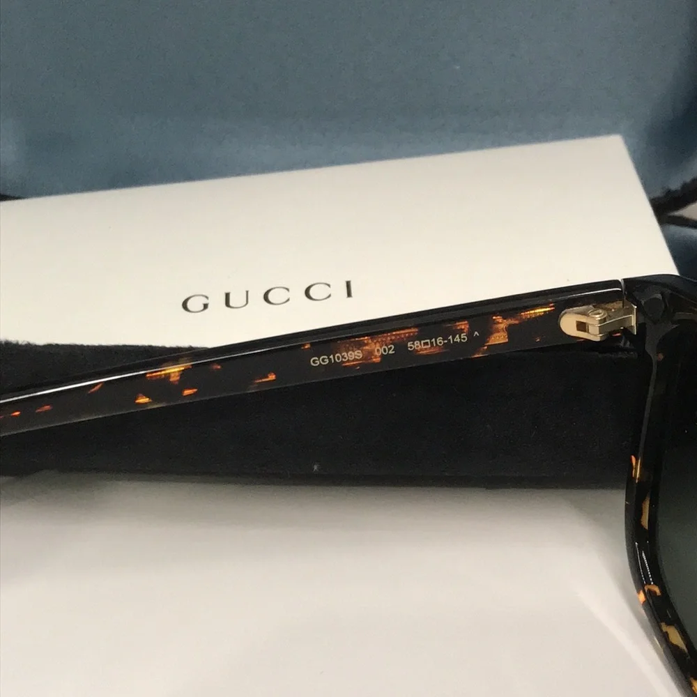 New Authentic Gucci Tortoiseshell Sunglasses GG1039s 002